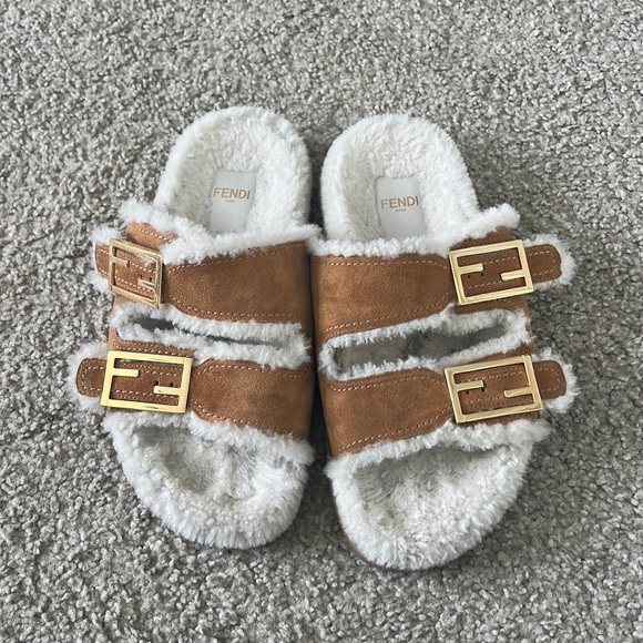 Fendi Shoes - Fendi Feel Sherpa Sandals